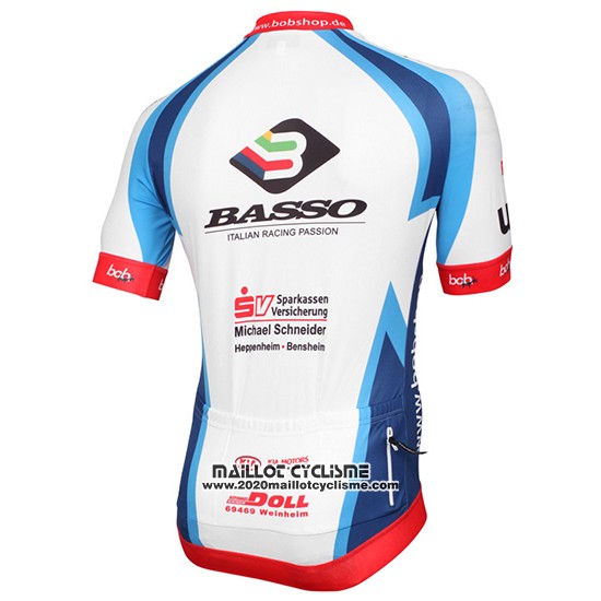 2015 Maillot Ciclismo Mlp Team Bergstrasse Blanc et Bleu Manches Courtes et Cuissard