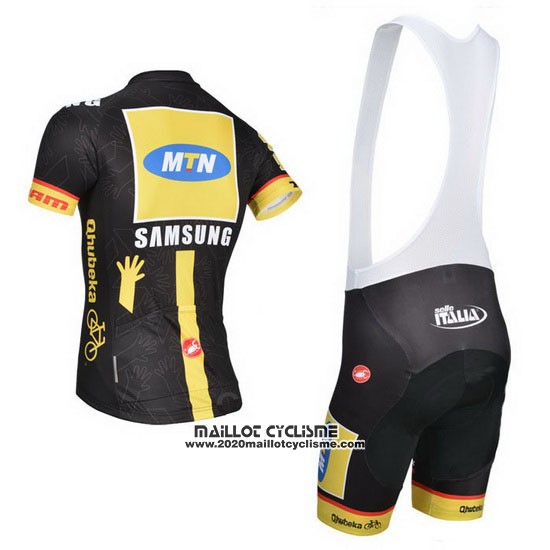 2014 Maillot Ciclismo Mtn Noir et Jaune Manches Courtes et Cuissard