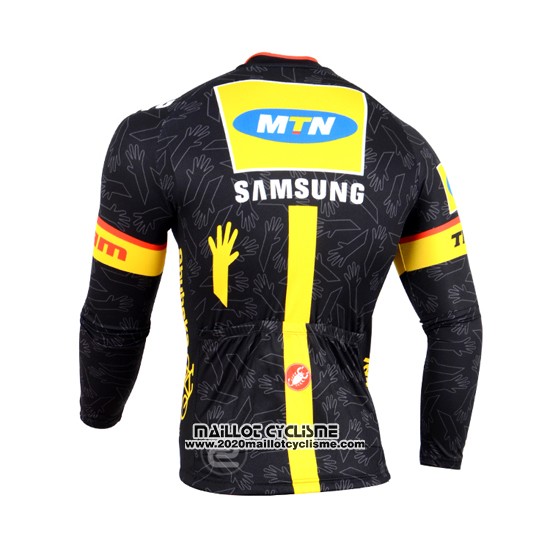 2014 Maillot Ciclismo Mtn Noir et Jaune Manches Longues et Cuissard