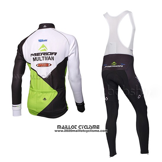 2014 Maillot Ciclismo Multivan Merida Vert et Blanc Manches Longues et Cuissard