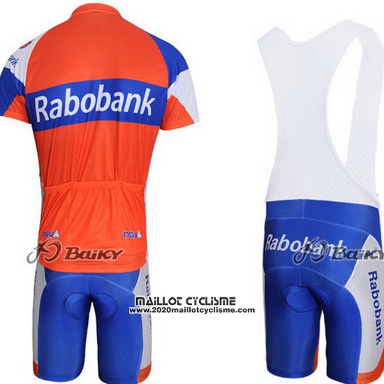 2011 Maillot Ciclismo Rabobank Bleu et Orange Manches Courtes et Cuissard