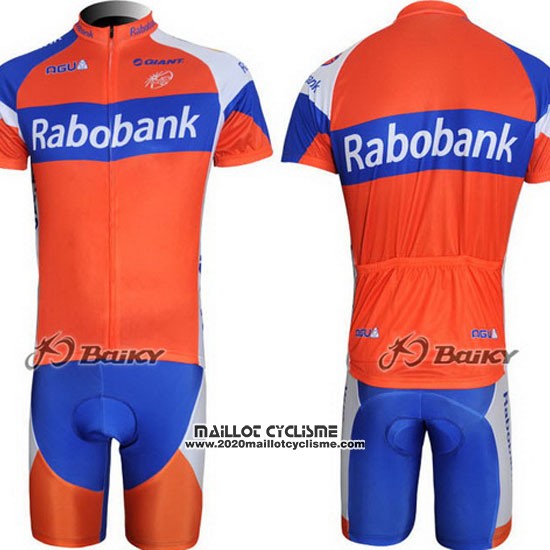 2011 Maillot Ciclismo Rabobank Bleu et Orange Manches Courtes et Cuissard