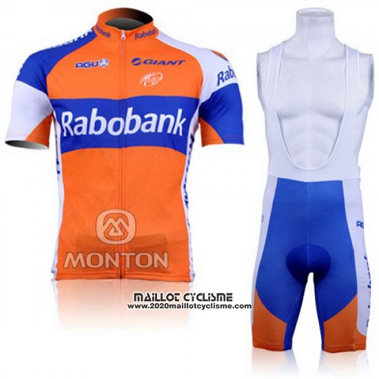2011 Maillot Ciclismo Rabobank Bleu et Orange Manches Courtes et Cuissard