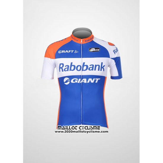 2012 Maillot Ciclismo Rabobank Bleu et Blanc Manches Courtes et Cuissard