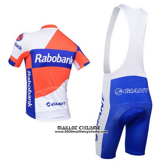 2013 Maillot Ciclismo Rabobank Bleu et Blanc Manches Courtes et Cuissard