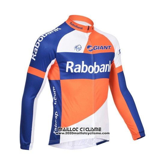 2013 Maillot Ciclismo Rabobank Bleu et Blanc Manches Longues et Cuissard