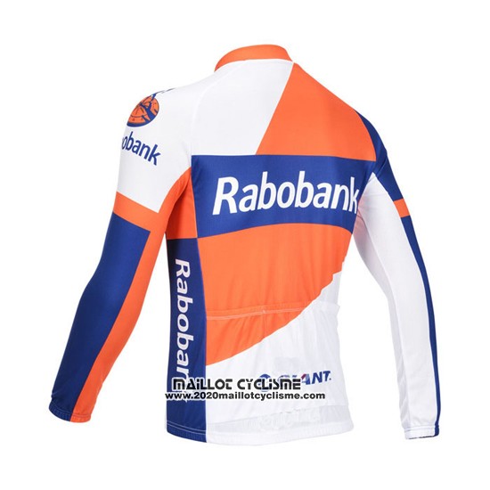 2013 Maillot Ciclismo Rabobank Bleu et Blanc Manches Longues et Cuissard