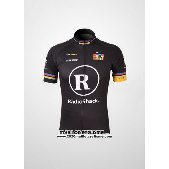 2010 Maillot Ciclismo Radioshack Noir et Jaune Manches Courtes et Cuissard