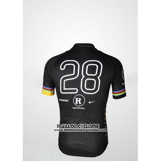 2010 Maillot Ciclismo Radioshack Noir et Jaune Manches Courtes et Cuissard