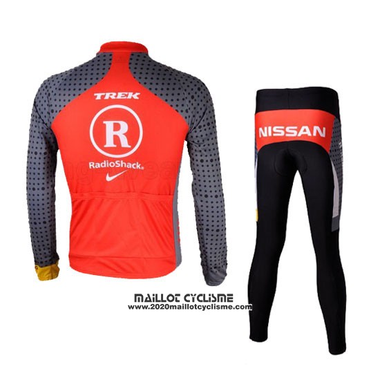 2010 Maillot Ciclismo Radioshack Orange et Gris Manches Longues et Cuissard