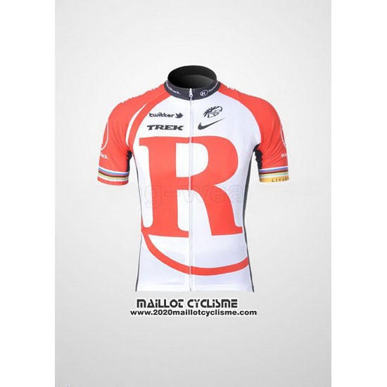 2011 Maillot Ciclismo Radioshack Blanc et Rouge Manches Courtes et Cuissard
