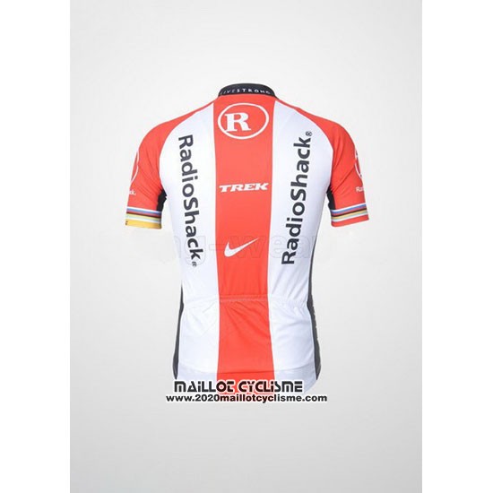 2011 Maillot Ciclismo Radioshack Blanc et Rouge Manches Courtes et Cuissard