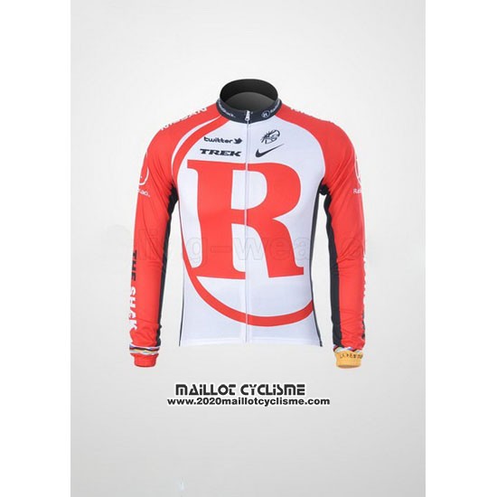 2011 Maillot Ciclismo Radioshack Blanc et Rouge Manches Longues et Cuissard