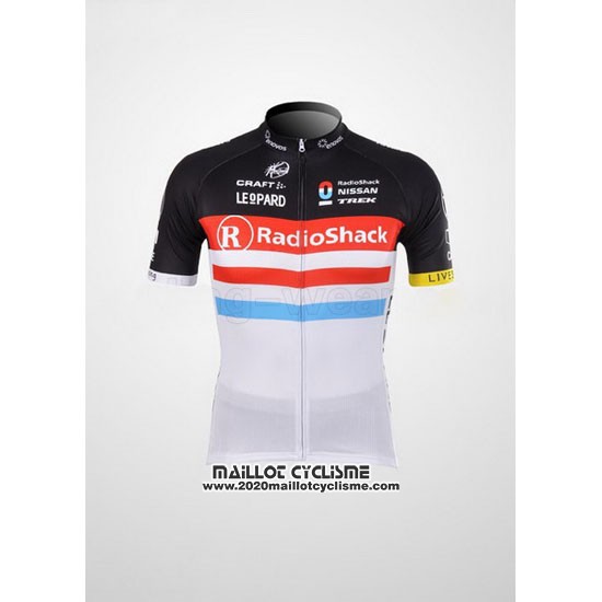 2012 Maillot Ciclismo Radioshack Noir et Blanc Manches Courtes et Cuissard