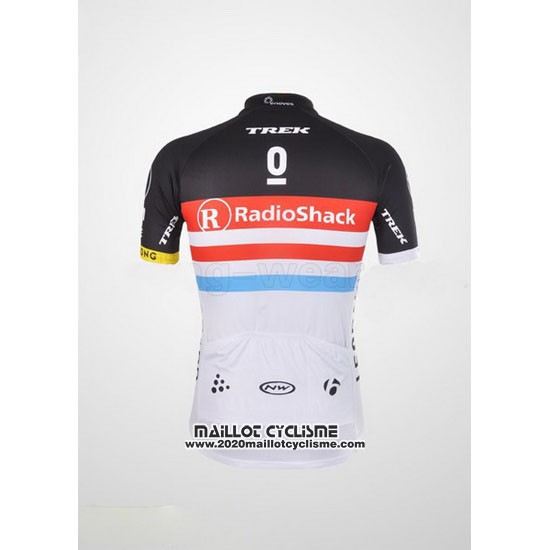 2012 Maillot Ciclismo Radioshack Noir et Blanc Manches Courtes et Cuissard