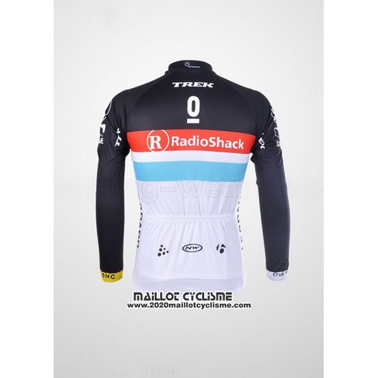 2012 Maillot Ciclismo Radioshack Noir et Blanc Manches Longues et Cuissard