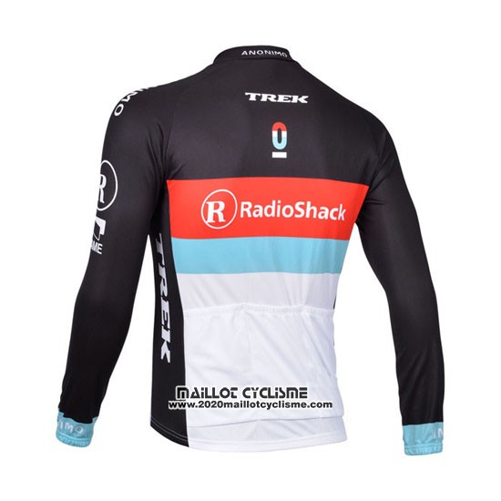 2013 Maillot Ciclismo Radioshack Blanc et Noir Manches Longues et Cuissard