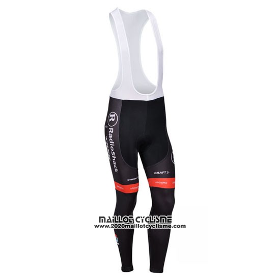 2013 Maillot Ciclismo Radioshack Blanc et Noir Manches Longues et Cuissard