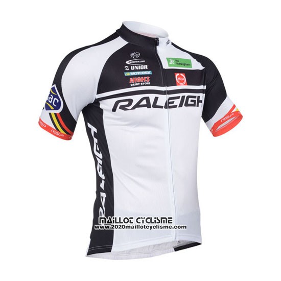 2013 Maillot Ciclismo Raleigh Blanc et Noir Manches Courtes et Cuissard