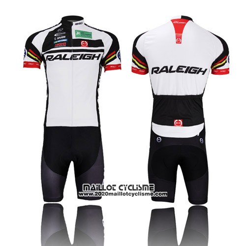 2013 Maillot Ciclismo Raleigh Noir et Blanc Manches Courtes et Cuissard