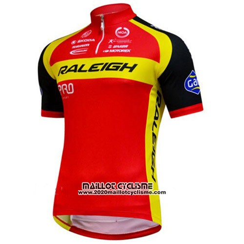 2014 Maillot Ciclismo Raleigh Noir et Rouge Manches Courtes et Cuissard