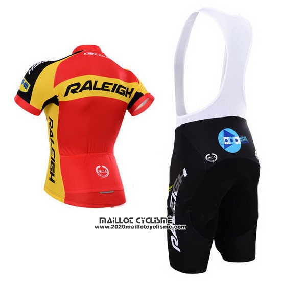 2014 Maillot Ciclismo Raleigh Noir et Rouge Manches Courtes et Cuissard