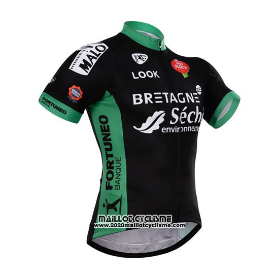 2015 Maillot Ciclismo Seche Noir et Vert Manches Courtes et Cuissard