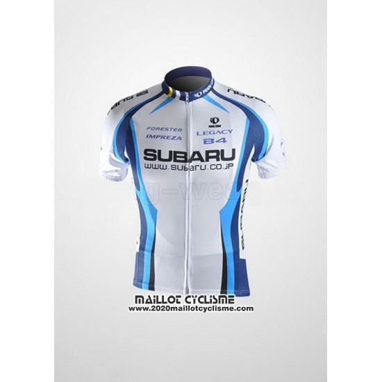 2011 Maillot Ciclismo Subaru Azur et Blanc Manches Courtes et Cuissard