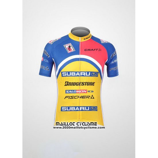2011 Maillot Ciclismo Subaru Azur et Jaune Manches Courtes et Cuissard