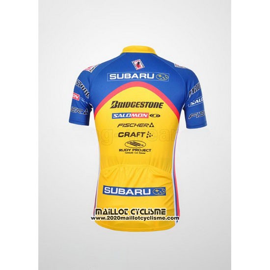 2011 Maillot Ciclismo Subaru Azur et Jaune Manches Courtes et Cuissard
