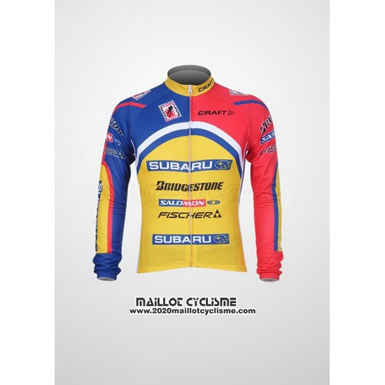 2011 Maillot Ciclismo Subaru Azur et Jaune Manches Longues et Cuissard