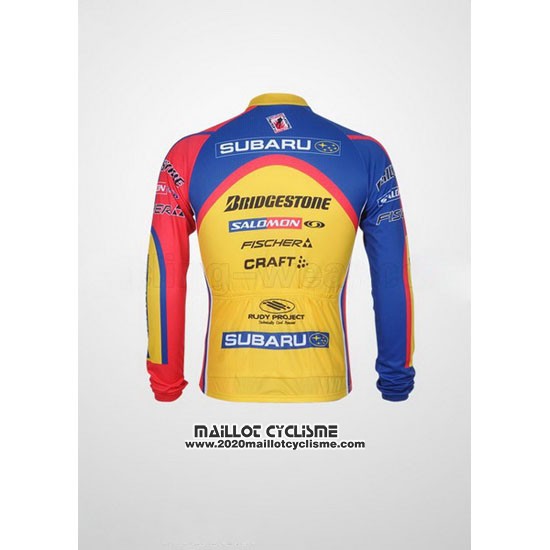 2011 Maillot Ciclismo Subaru Azur et Jaune Manches Longues et Cuissard