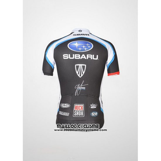2011 Maillot Ciclismo Subaru Blanc et Noir Manches Courtes et Cuissard