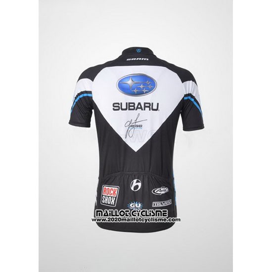 2011 Maillot Ciclismo Subaru Noir et Blanc Manches Courtes et Cuissard