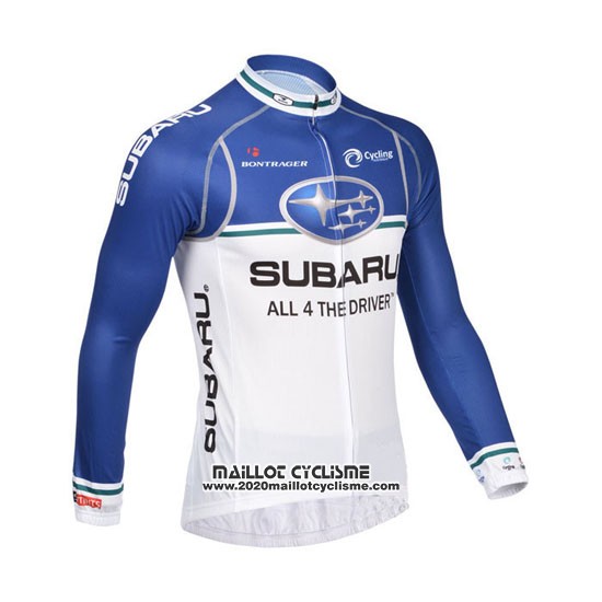 2013 Maillot Ciclismo Subaru Bleu et Blanc Manches Longues et Cuissard