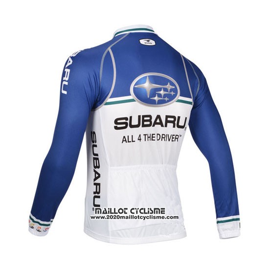 2013 Maillot Ciclismo Subaru Bleu et Blanc Manches Longues et Cuissard