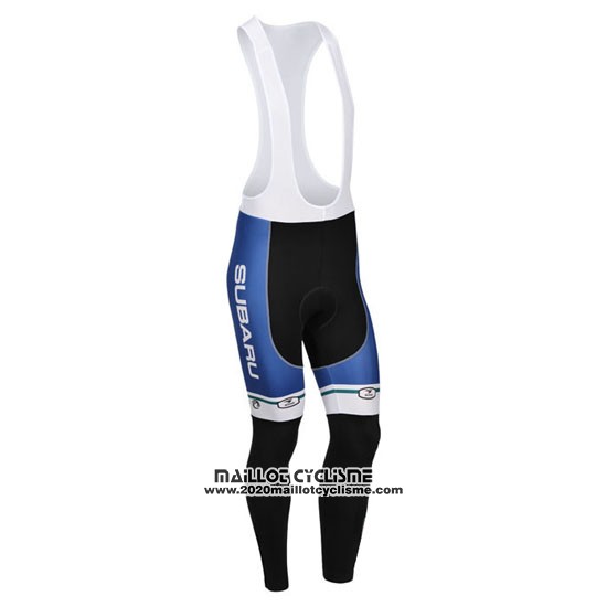 2013 Maillot Ciclismo Subaru Bleu et Blanc Manches Longues et Cuissard