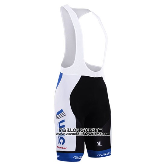 2015 Maillot Ciclismo UHC Blanc et Azur Manches Courtes et Cuissard