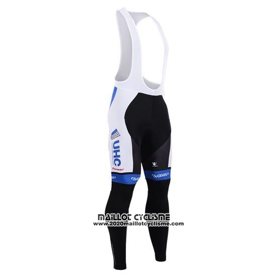 2015 Maillot Ciclismo UHC Blanc et Azur Manches Longues et Cuissard