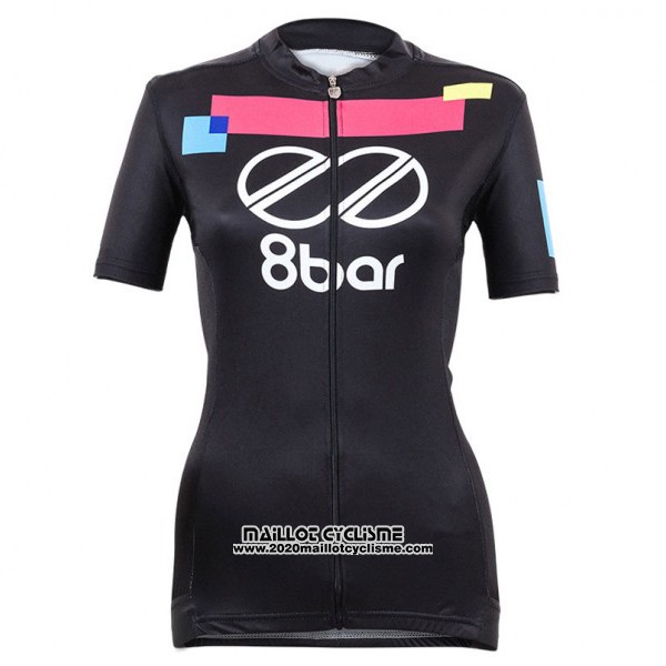 2017 Maillot Ciclismo Femme Equipo 8bar Noir Manches Courtes et Cuissard
