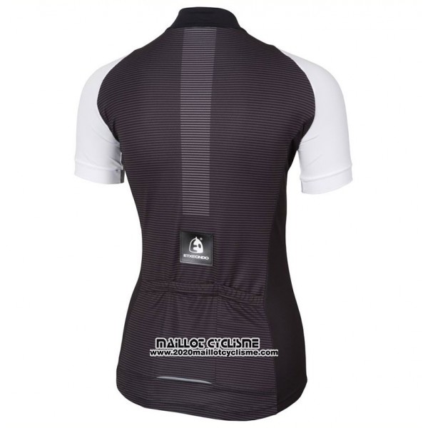 2017 Maillot Ciclismo Femme Etxeondo Neo Noir et Blanc Manches Courtes et Cuissard
