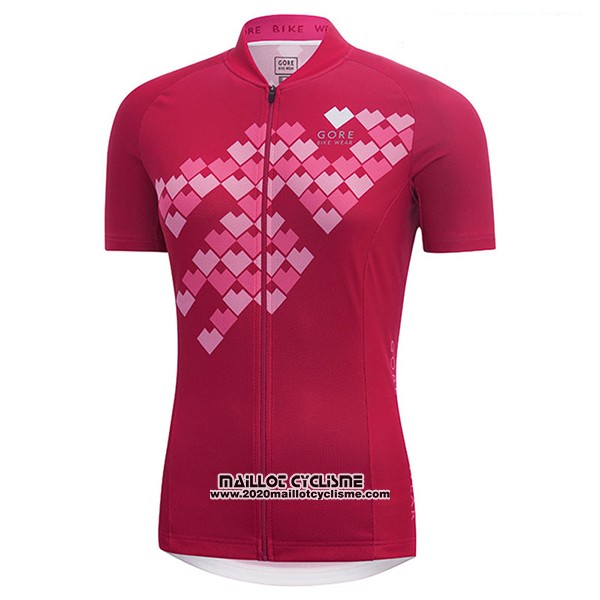 2017 Maillot Ciclismo Femme Gore Bike Wear Rouge Manches Courtes et Cuissard
