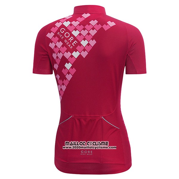2017 Maillot Ciclismo Femme Gore Bike Wear Rouge Manches Courtes et Cuissard