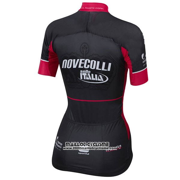 2017 Maillot Ciclismo Femme Nove Colli Noir et Rouge Manches Courtes et Cuissard