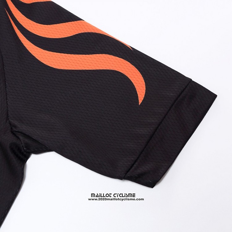 2018 Maillot Ciclismo Snovaky Noir et Orange Manches Courtes et Cuissard