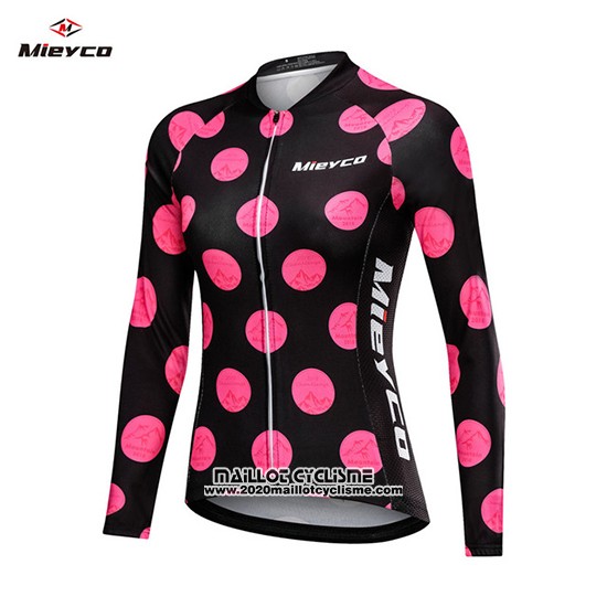 2019 Maillot Ciclismo Femme Mieyco Noir Rose Manches Longues et Cuissard