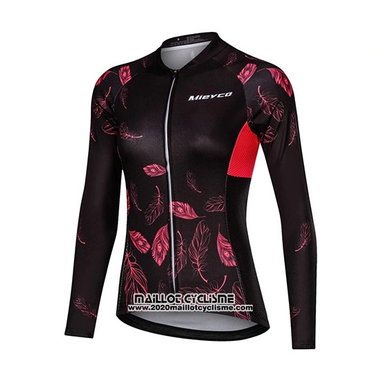 2019 Maillot Ciclismo Femme Mieyco Noir Rouge Manches Longues et Cuissard