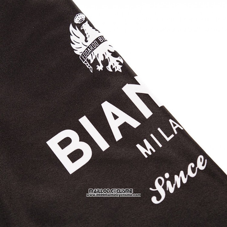 2018 Maillot Ciclismo Bianchi Noir et Bleu Manches Longues et Cuissard