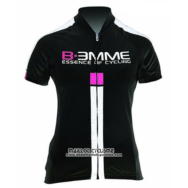 2017 Maillot Ciclismo Femme Biemme Noir et Blanc Manches Courtes et Cuissard