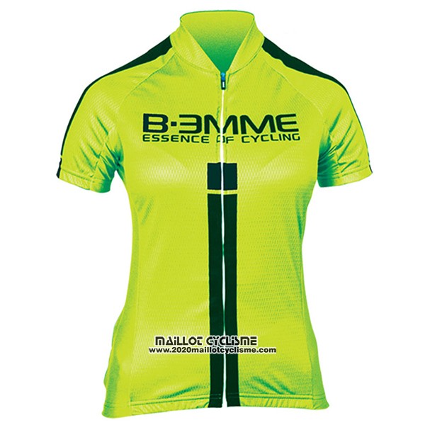 2017 Maillot Ciclismo Femme Biemme Vert et Noir Manches Courtes et Cuissard